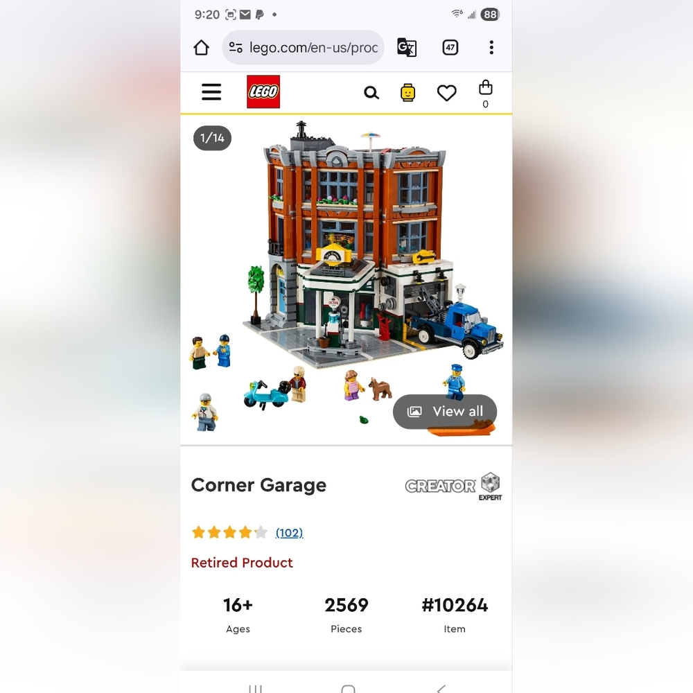LEGO Creator Corner Garage 10264 Preowned